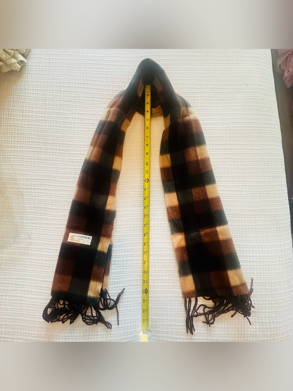 Royal Rossi 100% Cashmere Lightweight Warm Plaid Multicolor TarTan Fringed Ends